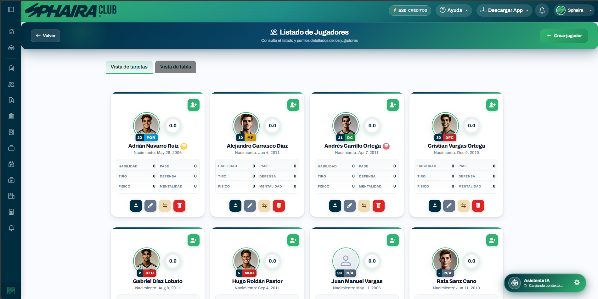Toda la información de jugadores y padres, centralizada y segura